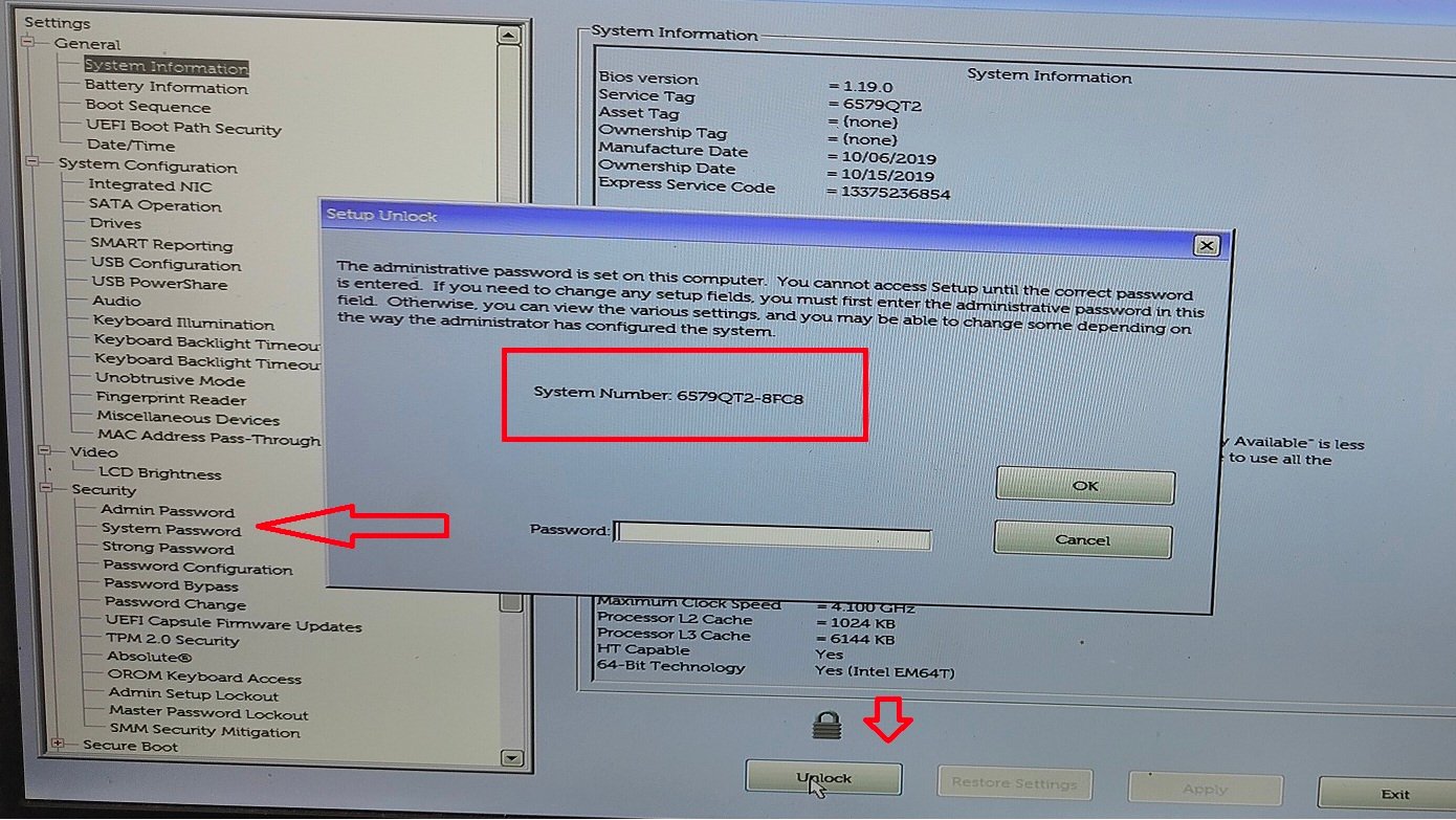 Dell 8FC8 bios master password