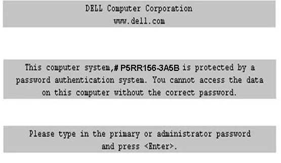 Dell 3A5B bios password recovery