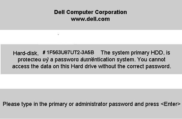 Dell 3A5B HDD password