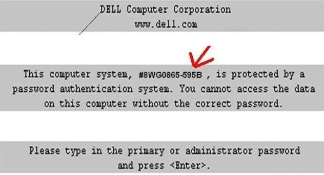 Dell 595B Primary password