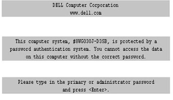 Dell D35B primary or administrator password