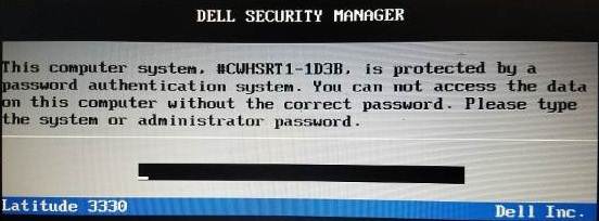 Dell 1D3B System Password